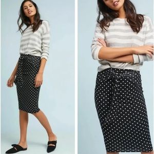 NWT Anthropologie Bailey 44 Spotted Hyena Black Polka Dot Pencil Skirt sz XL
